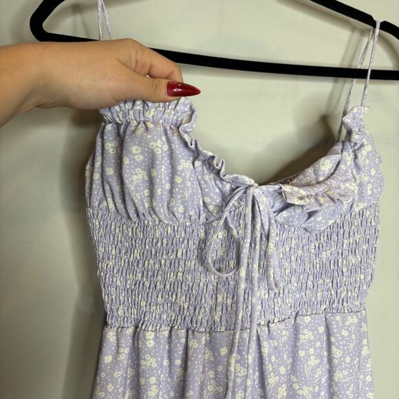 House of CB Janelle Lilac Floral Shirred Maxi Dress - Picture 7 of 12